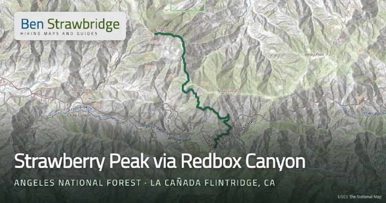 Strawberry Peak via Redbox Canyon trail map