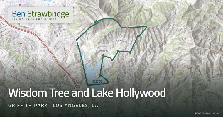 Wisdom Tree and Lake Hollywood trail map
